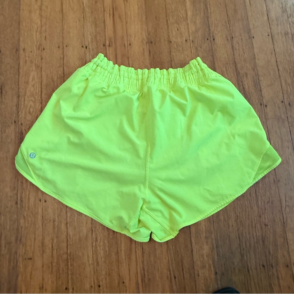 Lululemon neon yellow speed shorts sz 10 - Picture 6 of 7